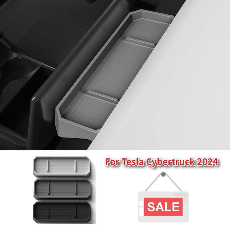Screen Rear Storage Box for Tesla Cybertruck 2024 Silicone Trument Panel Storage Box Organizer Accessories for Cyber Pickup