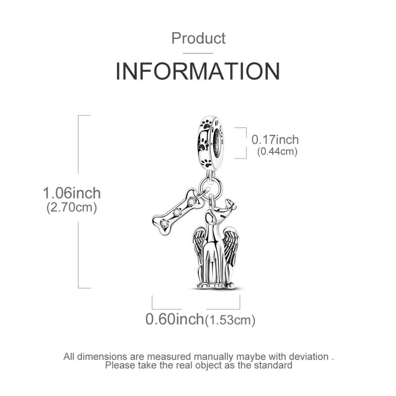 Original Charms Bead Copper Animal Series Parachute Dog Deer Horse Pendants Fit Bracelet Diy Jewelry Marking