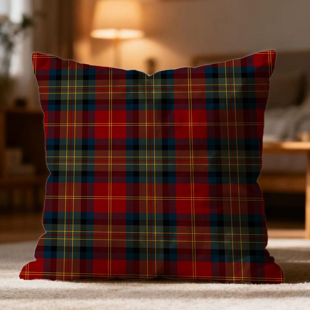 Popular Christmas Plaid Cushion Cover Soft Washable Pillow Case Multi-Scene for Couch Bed Travel Office Use