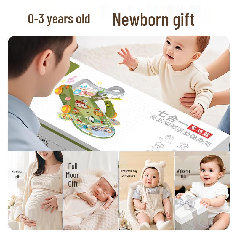 Feibei 7-in-1 Baby Activity Gym & Walker with Piano