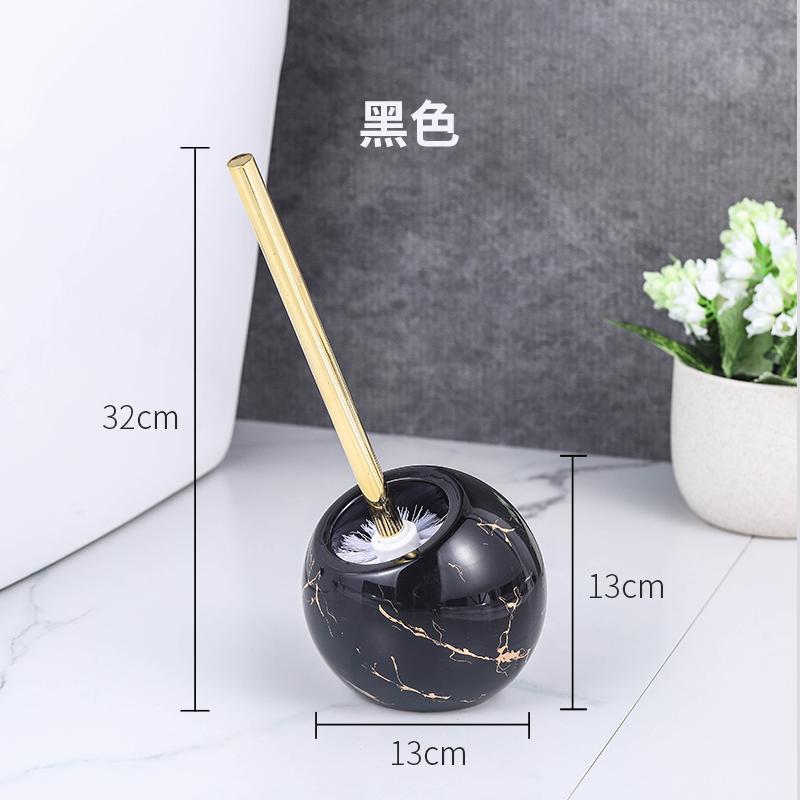 Imitation Marble Ceramic Base Toilet Brush and Holder Bathroom Toilet Gap Cleaning Supplies Soft Brush Bathroom Accessories