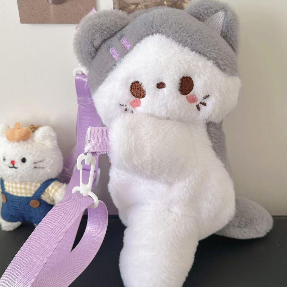 Kattunge Söt Katt Axelremsväska Kanin Djur Axelväska Enkel Barnryggsäck Dam