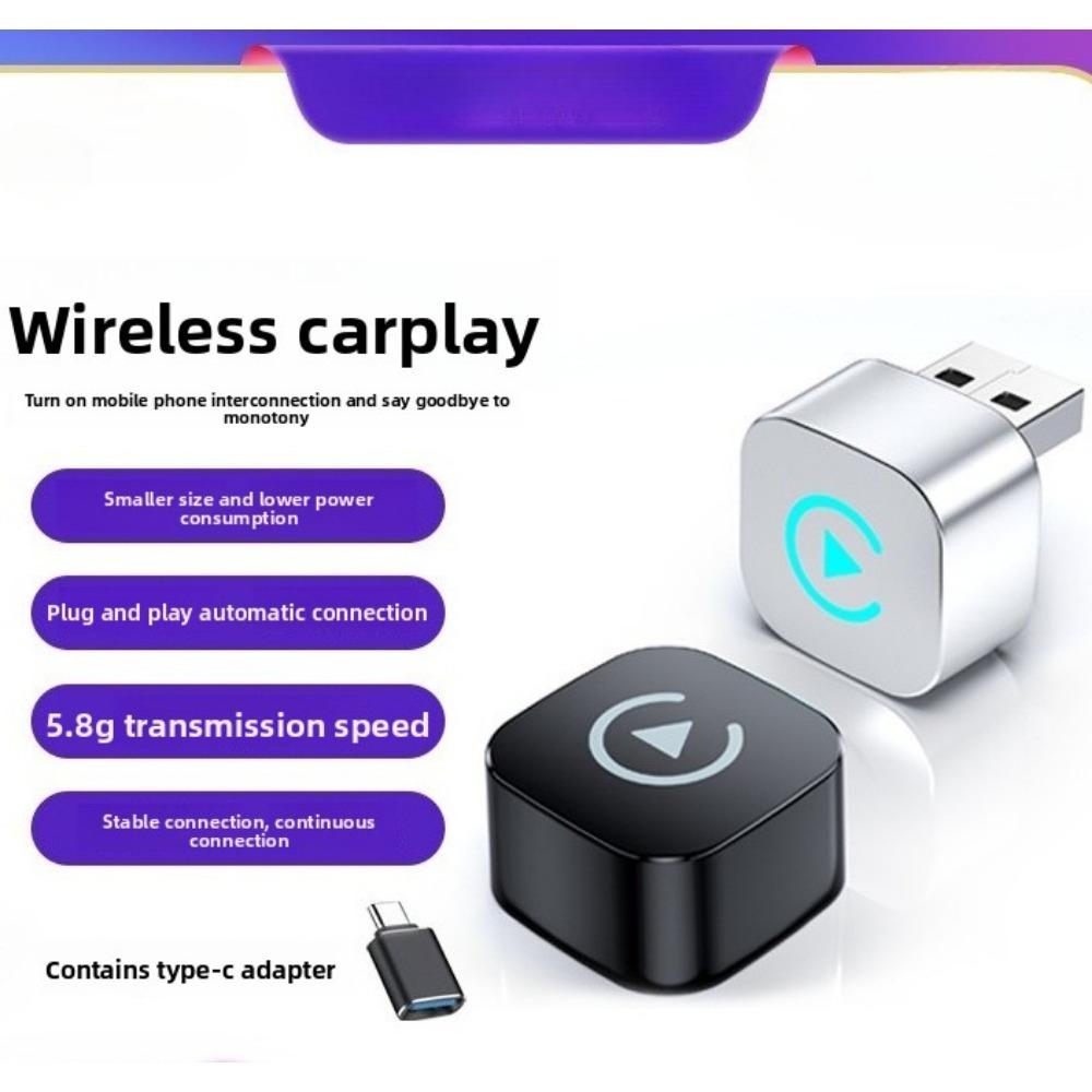Smart 2 in1 Carplay Box Android Auto Wireless Adapter Hidden Plug Car Module for Seamless Connectivity