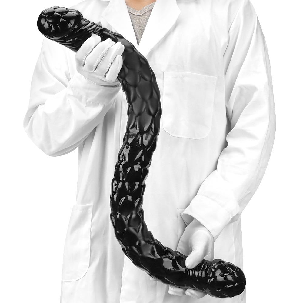 Dildo cu două capete Super lung Plug anal simulat Masturbator lesbian Penis realist Jucărie sexuală Gay Fisting BDSM