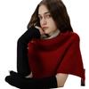 Women's Solid Color Knit Button Shawl Soft Warm Cape Coat with Slit Design Versatile Scarf for Fall Winter