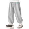 Badibadi Spring And Autumn Infant And Toddler Sweatpants, Boys And Girls Baby Casual Comfortable Breathable Long Pants, Gray Hello, Size 110