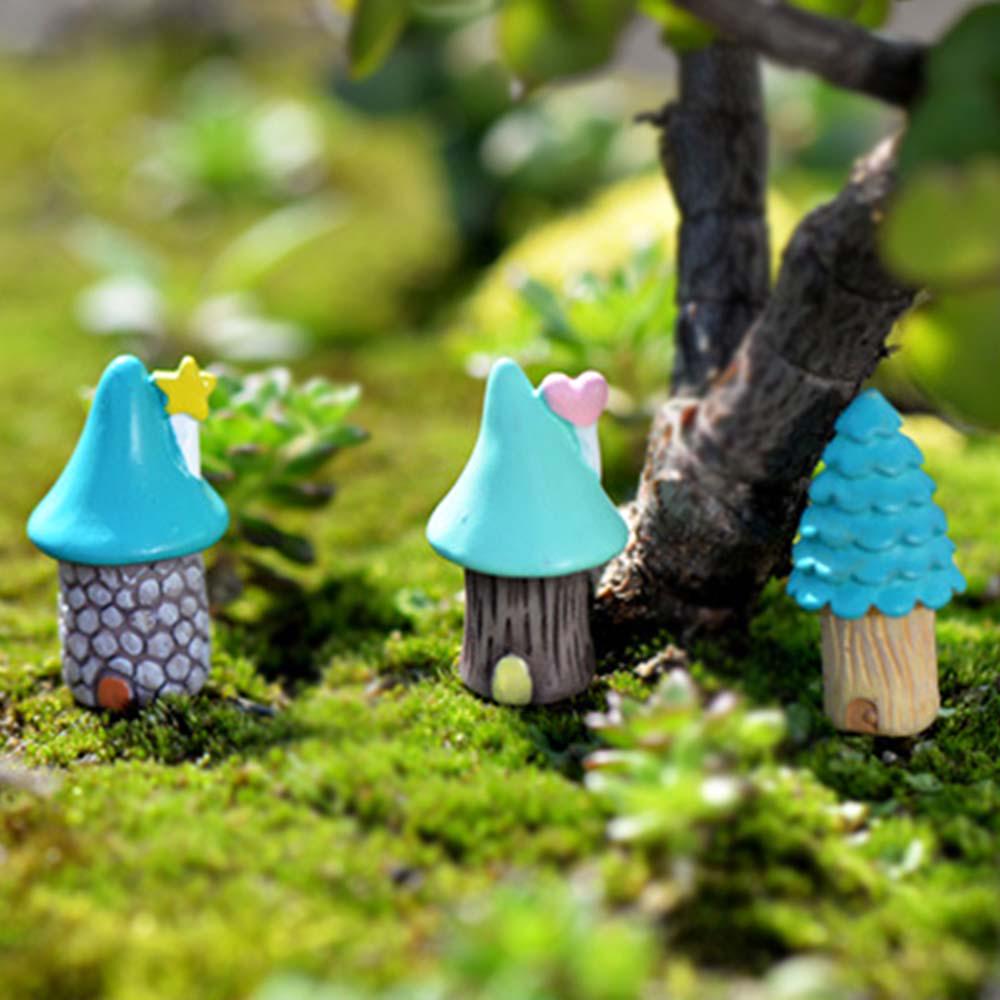 Mini Castle Small House Fairy Garden Miniatures Terrarium Figurines DIY Crafts Figure Moss Ornament Micro Landscape Decor