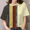 Short-sleeved T-shirt; women's round-neck short-sleeved shirt; 3D printed traditional ethnic clothing