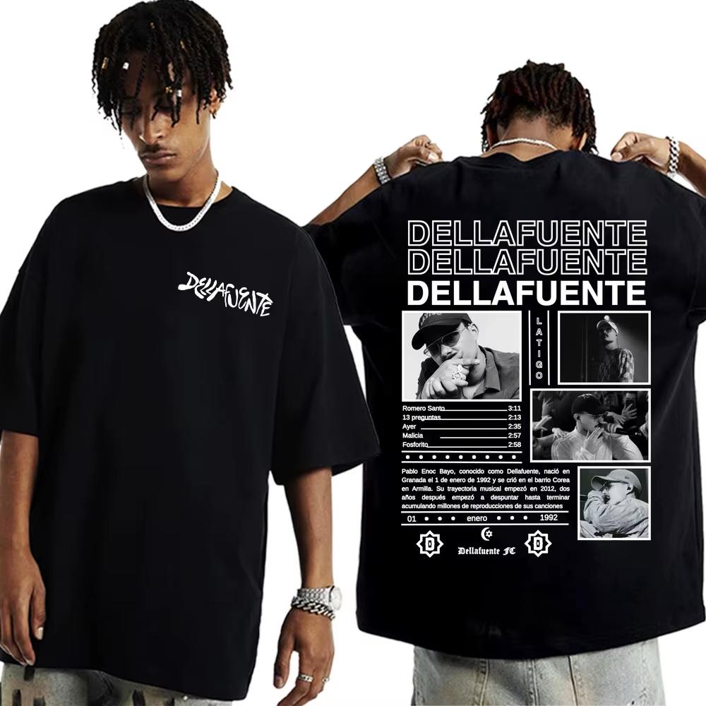 Rapper Dellafuente 2025 Tour T-Shirt Unisex Short Sleeve T-shirts  Round Neck Tee Streetwear Oversize Big Plus Size Men Clothing