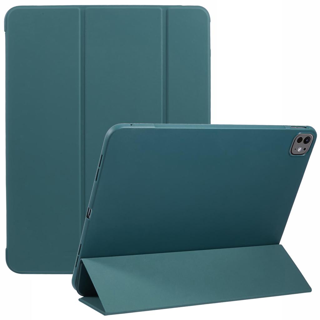 For iPad Pro 13 (2024) Case PU Leather Tri-Fold Stand Tablet Cover Auto Wake/Sleep