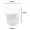 Clear Plastic Medicine Measuring Cups with White Lids Set of 10 (30ml)