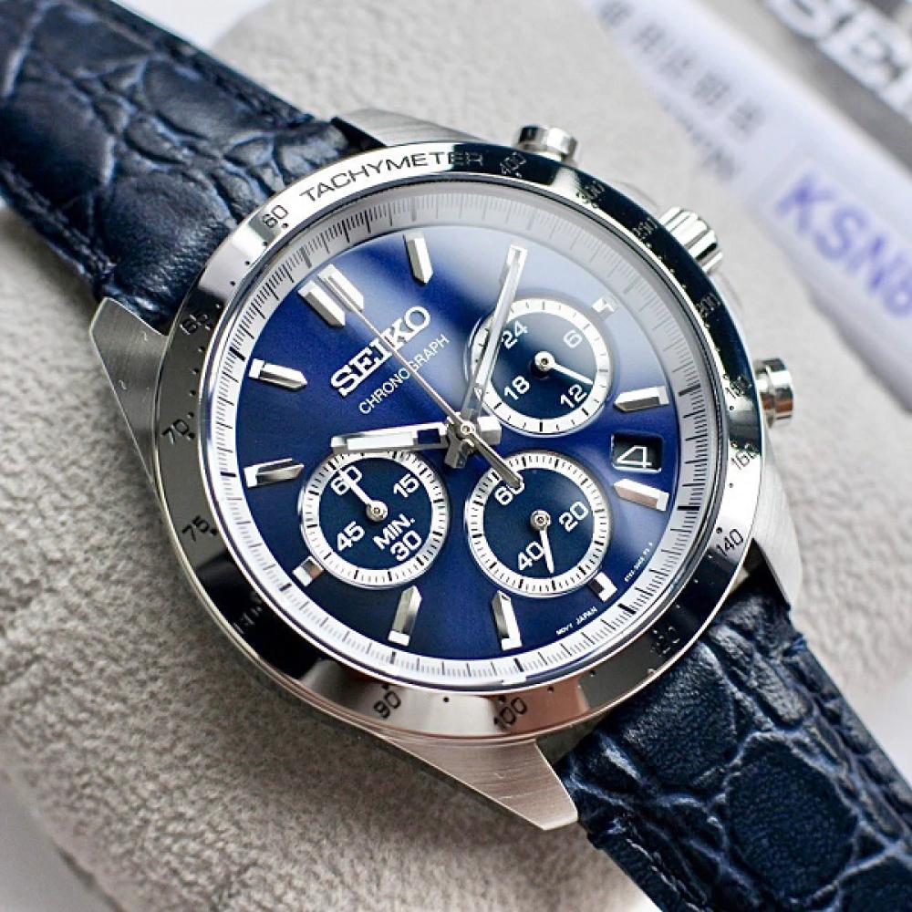 

Seiko 5 Seiko Selection Seitona Chrono Fashion Синие мужские кожаные часы