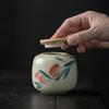 1PCS Chinese Style Ceramic Hand Painted Tea Jar Household Small Portable Sealed Moisture-proof Tea Storage Bottle 2025 New