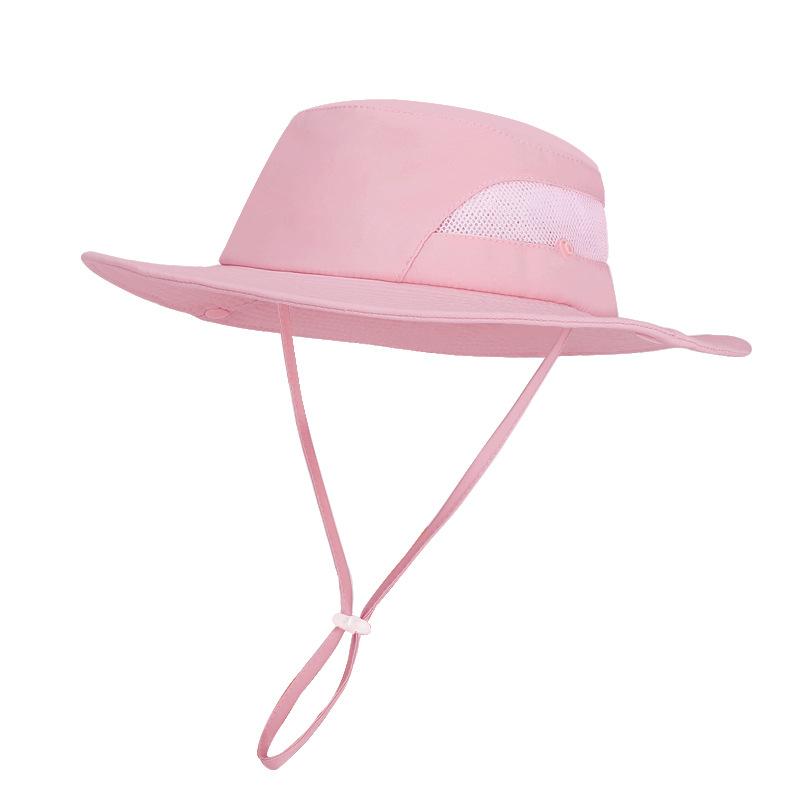 Children's Hat Summer Breathable Sunscreen Hat Solid Color Large Brim Bucket Hat Boys and Girls Outdoor Travel Sun Hat