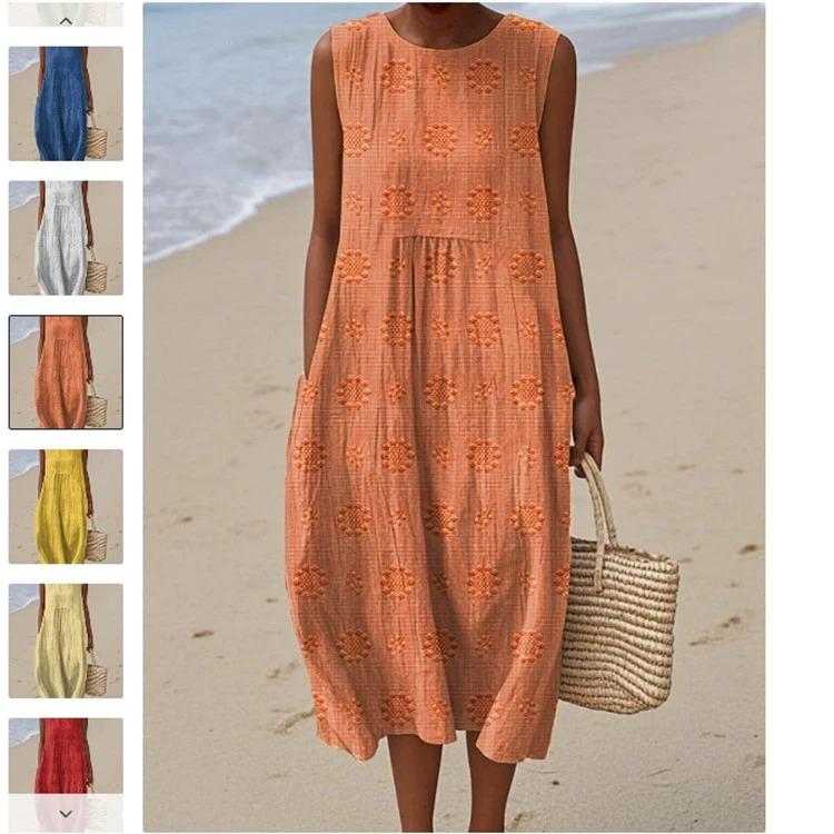 2025 Women's Autumn Solid Color Casual Dress – Customizable Print Option Available