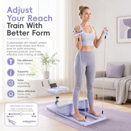 Abdominal Muscle Trainer Adjustable Weight Loss Crawling Trainer, Spine Twist And Stretch Equipment for Core Strength & Back Relief, Lower Support