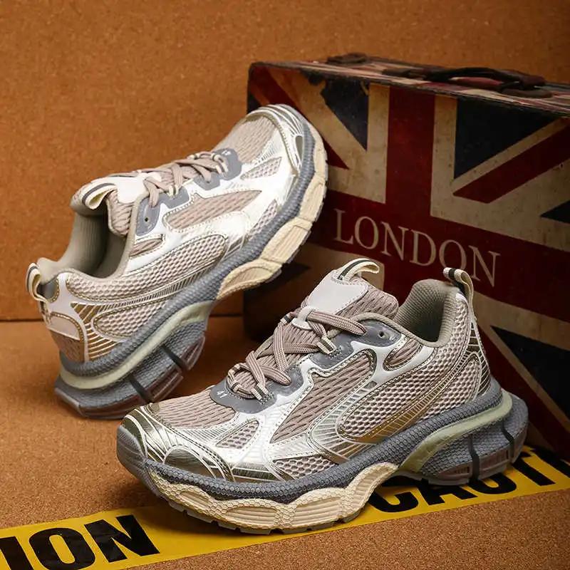 Fashion Lace-up Without Heel Sneackers Man Walking Men's Summer White Shoes Branded Sneakers Sports Type 2025elegant Racing