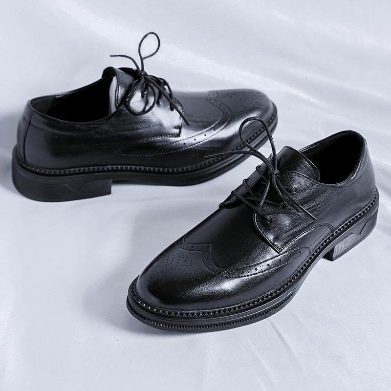 Business Casual Men's Shoes  Fashion Man Versatile Shoes Lace Up Men Casual Comfortable Wedding Party Minimalism Office Footwear
