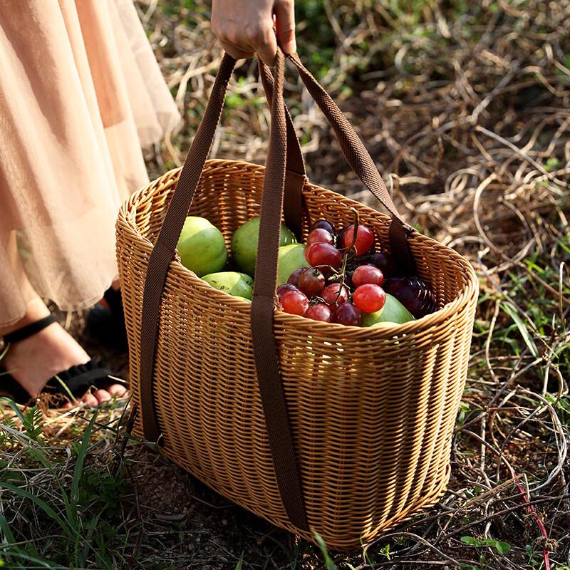 Ruhan Imitation Rattan Shopping and Picnic Basket