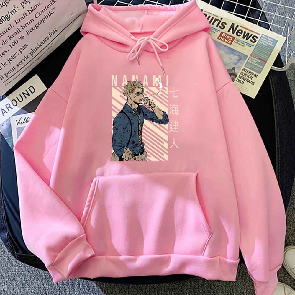 Japan Anime Jujutsu Kaisen Nanami Kento Graphic Hoodies Oversized Hooded Sweatshirt Long Sleeves Cotton Hoodie Men Women Clothes