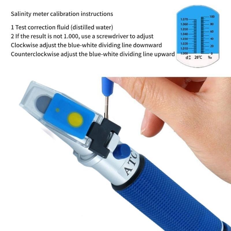 Aquarium Salt Level Tester High Precise Aluminum Alloy Seawater Hydrometer For Professional Home Marine Environment HX6C