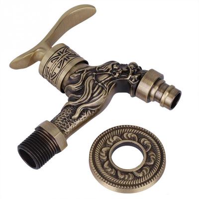 Water Faucet Brass Structure Ancient Unique Dragon Head Pattern Water Tap G1//2 Wall Mounted Faucet