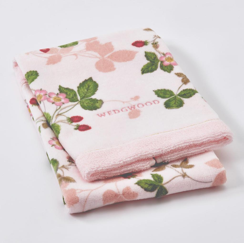 Nishikawa Imabari Face Wedgwood Wild Made in TT23165601 Towel, 34x75cm, Washable, 100% Cotton, Strawberry, Soft, Japan, Pink,