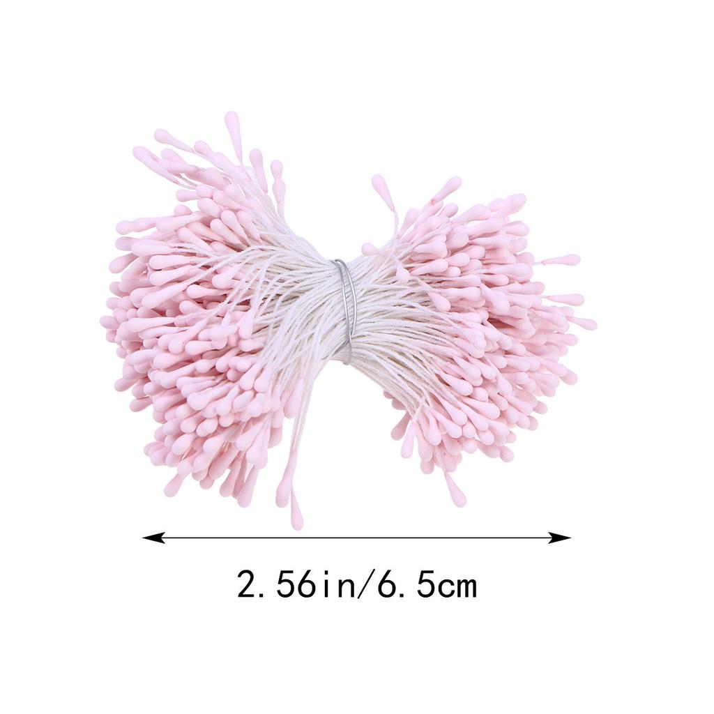 400Pcs Artificial Pearl Floral Stamens Double-Ended Vivid Realistic Stamens for Flower Making Craft Projects Decorations