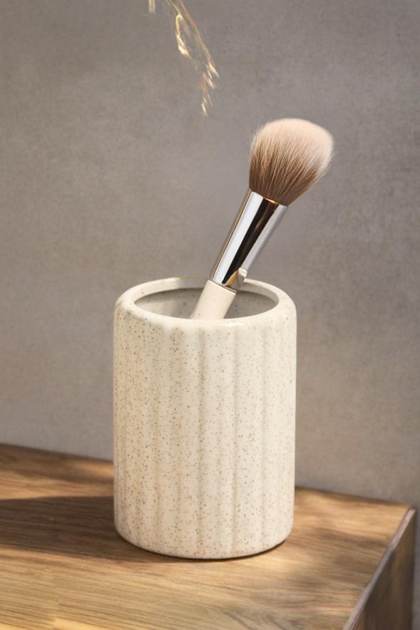 Ceramic Bathroom Toothbrush Mug Cream KENYA