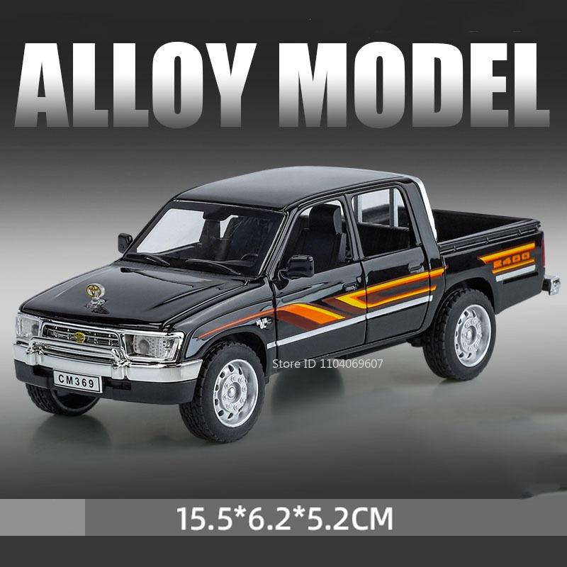 1:32 Tacoma HiLux Model Toy Off-road Vehicles Alloy Diecast Sound Light Doors Opened Pull Back Shock Absorption for Kids Gifts