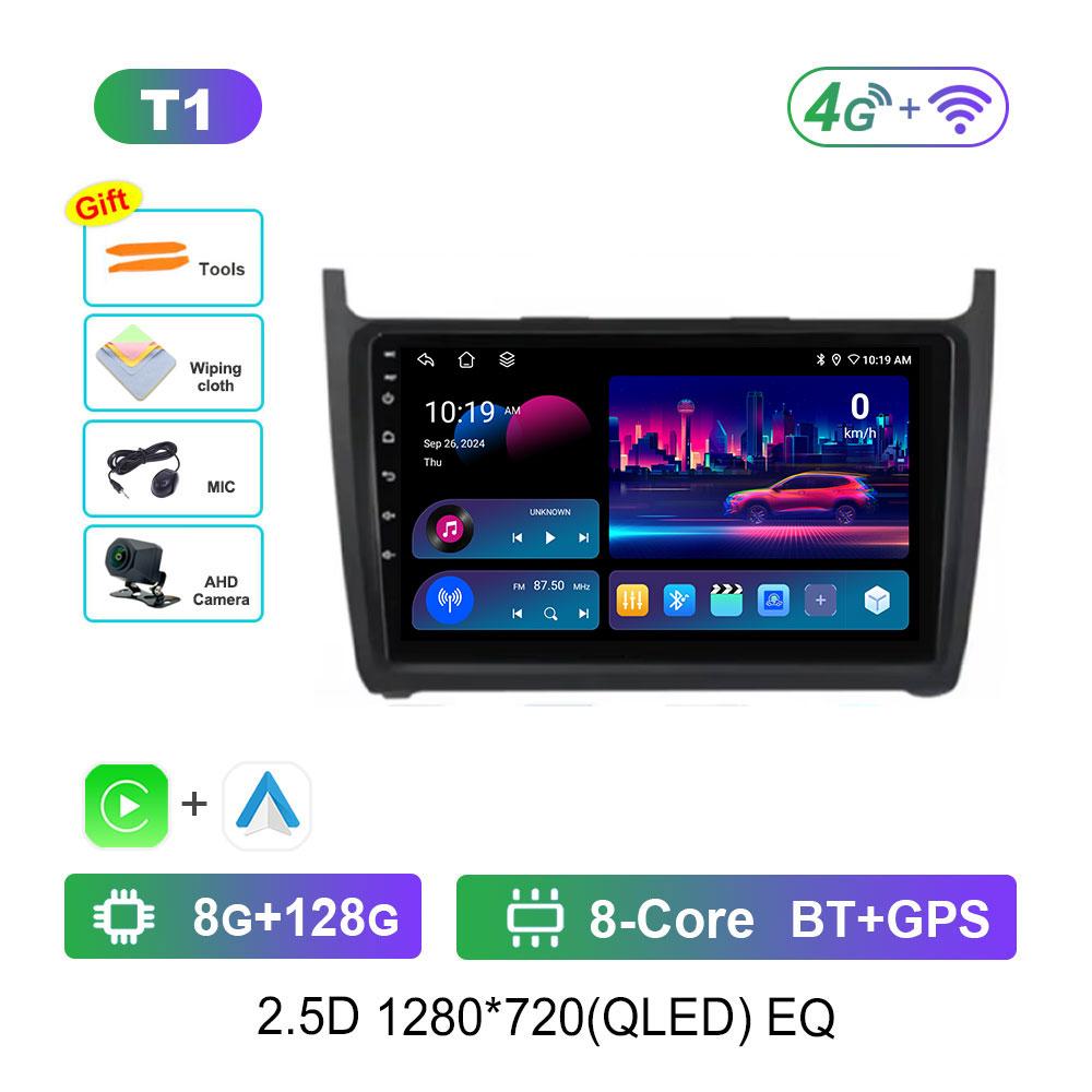 Android 14 Car Video Multimedia Player for VW Volkswagen POLO 5 2008 - 2017 GPS Navi DSP Stereo WiFi BT 4G HD Touch Screen
