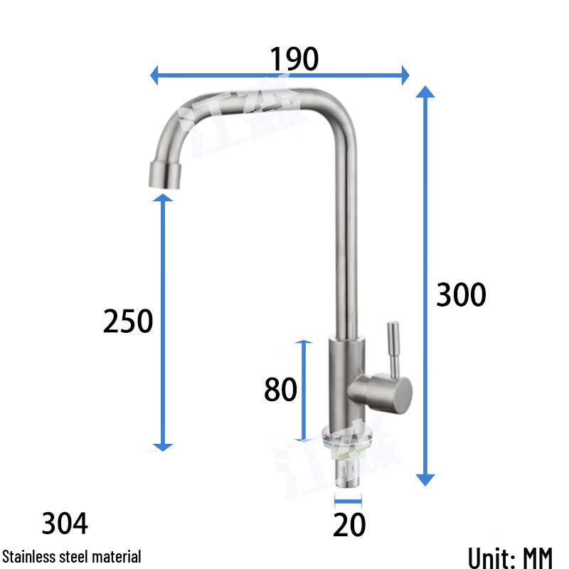 Nashida 304 Stainless Steel Single Cold Kitchen Faucet