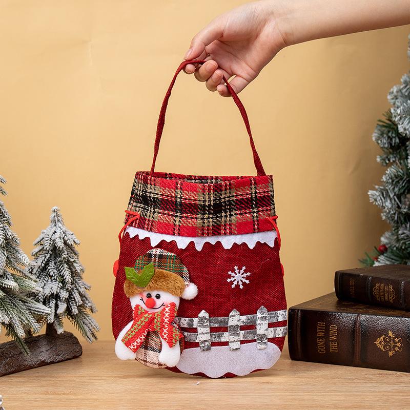Christmas apple bag snowman gift bag Christmas Eve fruit packaging bag velvet gift tote bag apple box