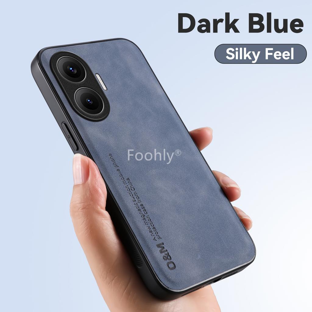 Magnetický obal z nubukové kůže pro Xiaomi Poco F7 X7 Pro Ochranný kryt Nárazuvzdorný Zadní kryt Capa Coque Fundas