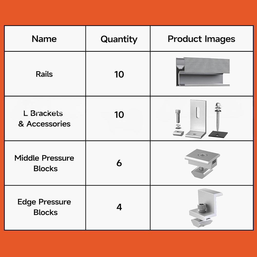 Mounting Accessories Show As The Picture Aluminium Solar Holder 10 Pack Holders Easy Installation Optimized Energy Production