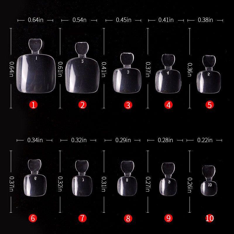 

Toe Nail Patch Sheer Full Cover Short Toe Nail Nail Stickers Tool for Nail Beauty Shop Get Nail Tip Glue for Free Transparent Full Sticker(500 pieces to send glue])