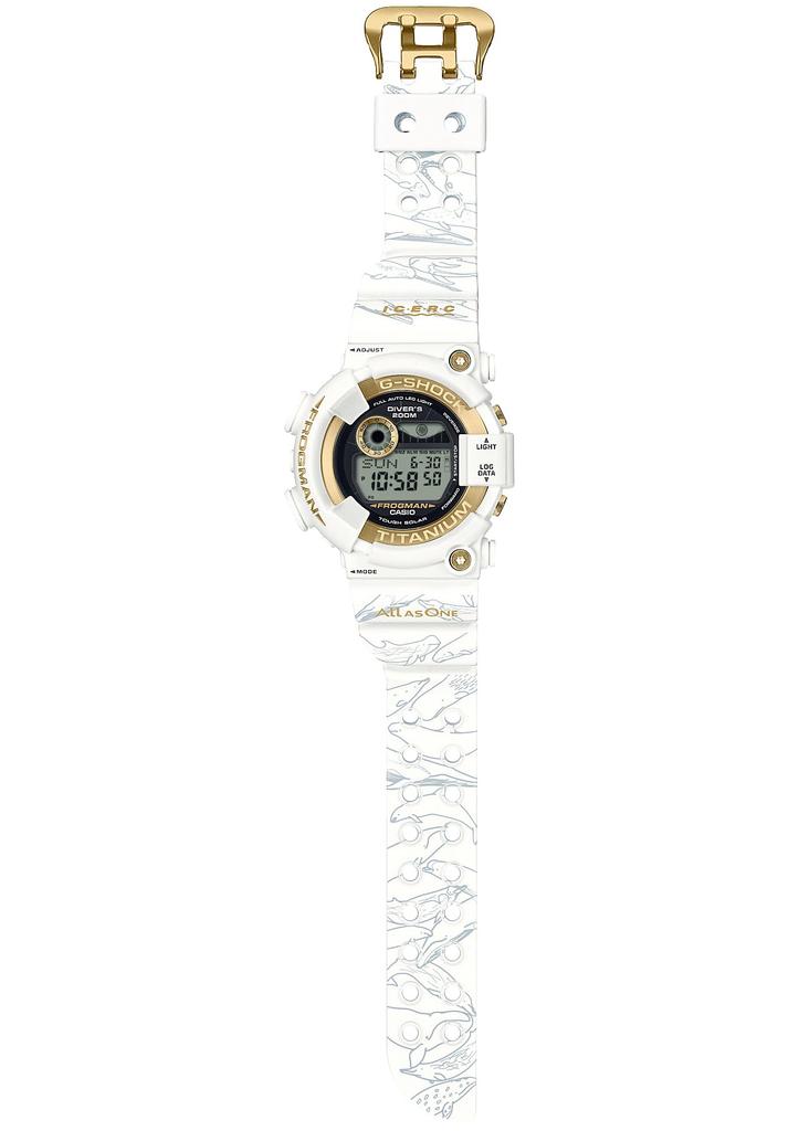 Casio G-Shock FROGMAN Love Sea and the Earth ICERC Japan Collaboration Model Watch, Tough Solar, Biomass Plastic, GW-8201K-7JR, Men's, White x Gold