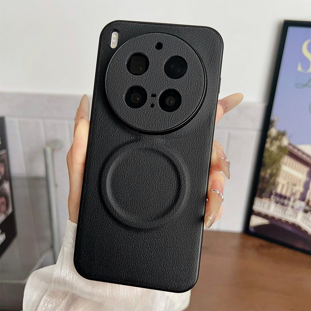 For vivo X300 Pro 5G Magnetic Case PU Leather + TPU Phone Back Cover