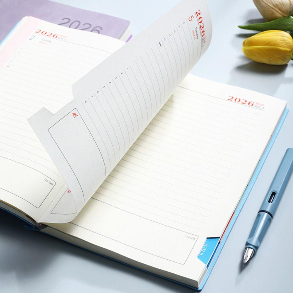 A5 Agenda Notebook PU Leather Cover Weekly Monthly Schedule Book  Conference