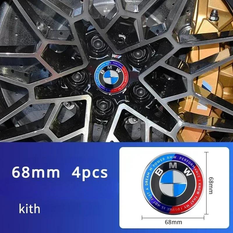 4Pcs 56mm 68mm ABS  Fashion BMW Emblem For BMW Wheel Hub Caps For BMW 3 Series 5 Series E60 E90 F10 F30 E46 E39 X5 E53 E70 E38 Z