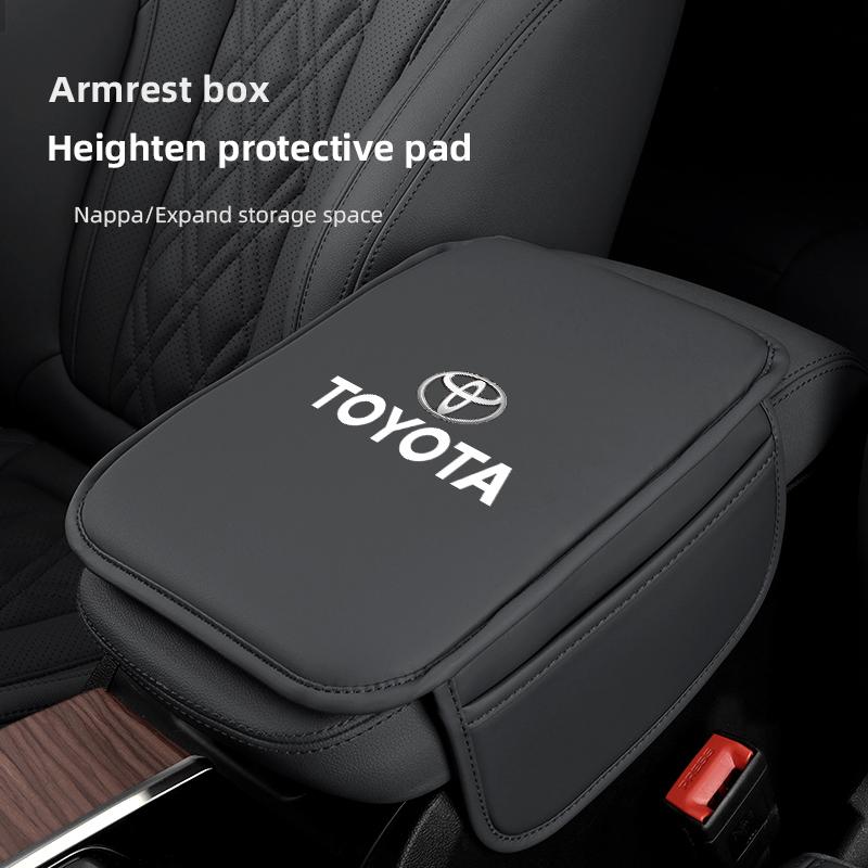 Hub Caps Car Armrest Mat Center Console Leather Protection Cushion For Toyota Fortuner Highlander Mark-X Mirai Hillix Picanto Su