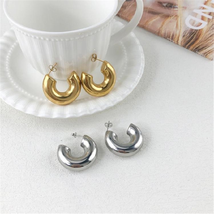 Temperament Hoop Earrings Elegant C-shape Drop Pendant Earring Statement Jewelry