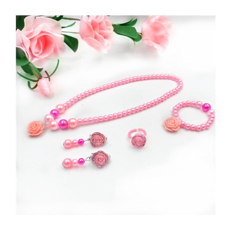 Children 'S Hair Accessories Set Cute Cartoon Jewelry 1set =5pcs Jewelry Accessories Necklace Bracelet Hairpin High Quality