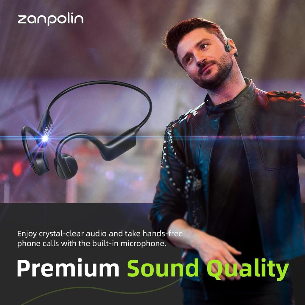 Bluetooth Bone Conduction Open Ear Headphones, 2025 New Bluetooth 5.3 Wireless Sports Earbuds with Mic, 12HRS Playtime IPX5 Waterproof Earphones for