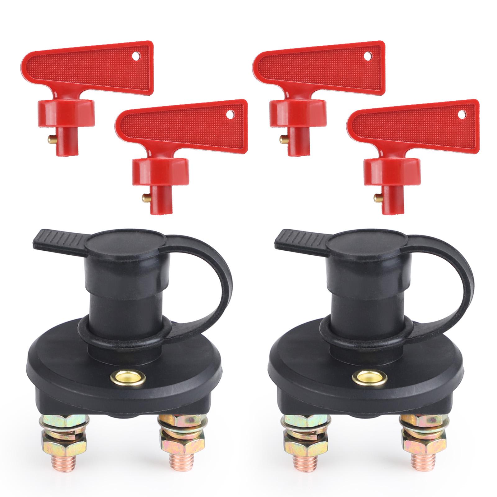 

300A 12V Cut Off Battery Main Kill Switch For Truck Boat Car With 4 Red Keys Car Modify Isolator Disconnector Switch Studs M8