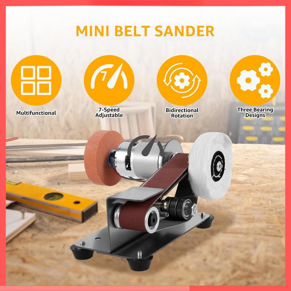 7-Speed Adjustable Electric Belt Grinder Low Noise 15° Cutter Sharpener Sander Tool Multifunctional Mini Belt Sander