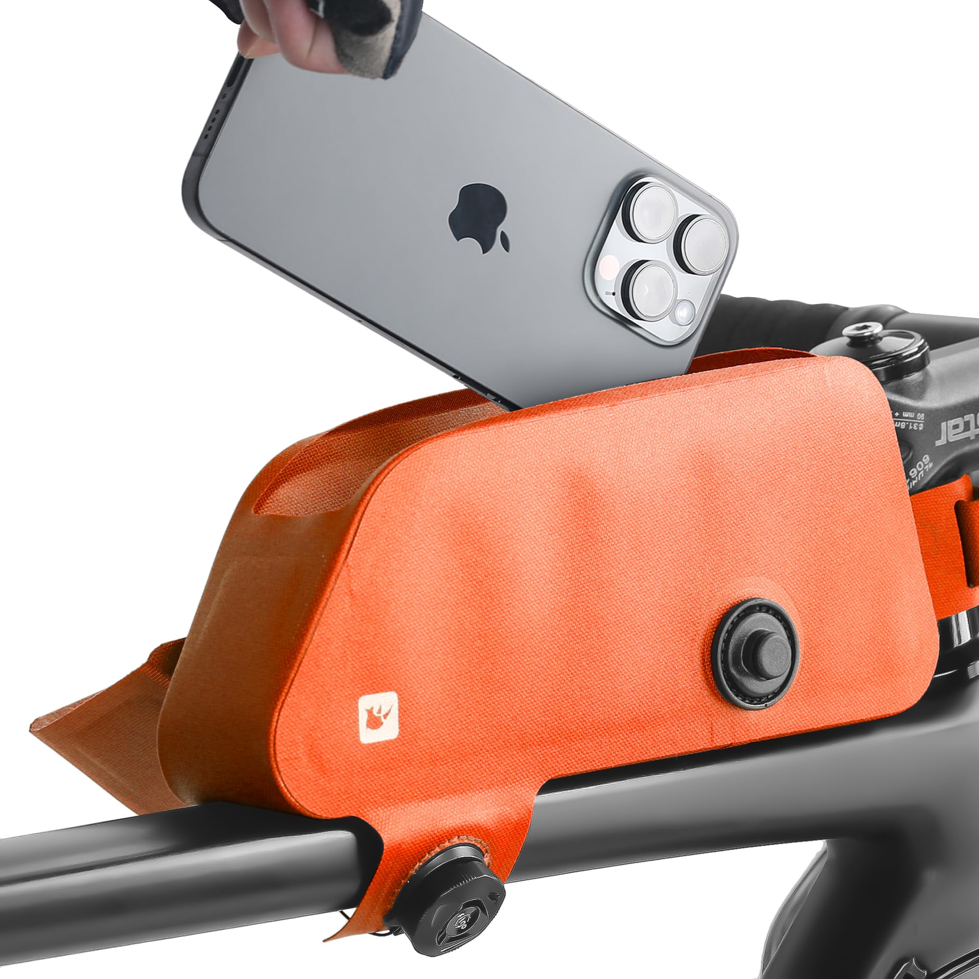 

Rhinowalk Bicycle Top Tube Bag, Waterproof with Magnetic Flap, Stable Design, Compatible with Mountain and Road Bikes, Orange