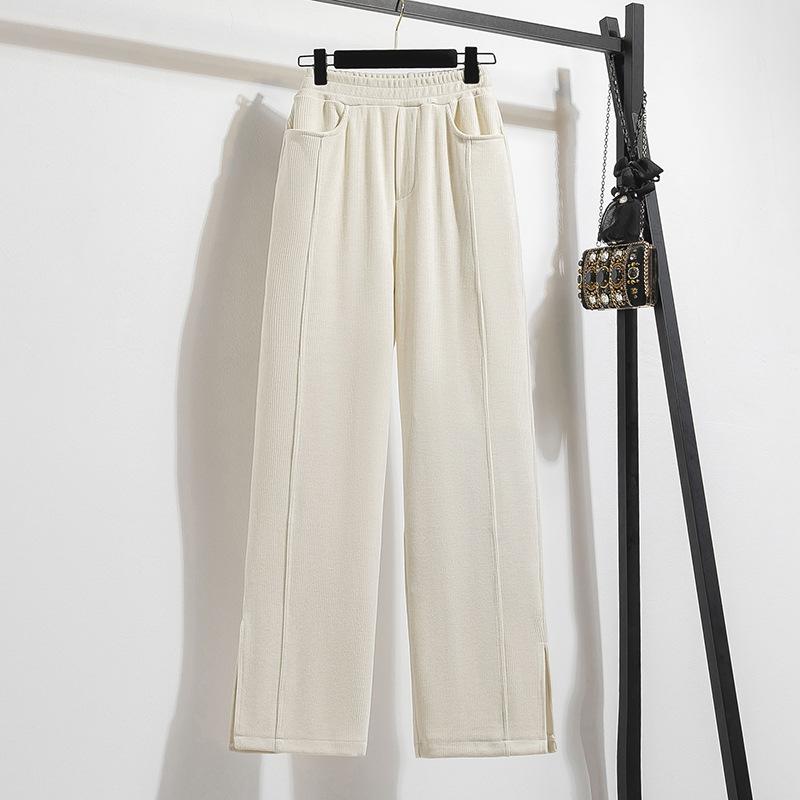 

Женские весенние и осенние свободные брюки с высокой талией, повседневные брюки больших размеров, прямые брюки 3XL