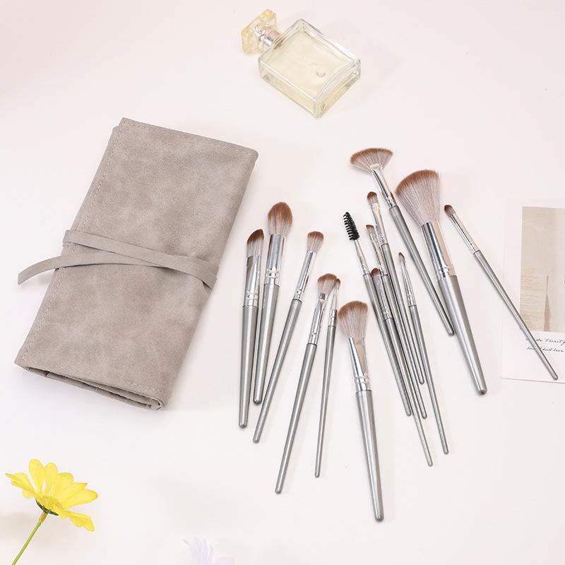 14-Piece Fancy Makeup Brush Set: Eyeshadow, Powder, Blush, Foundation Brushes