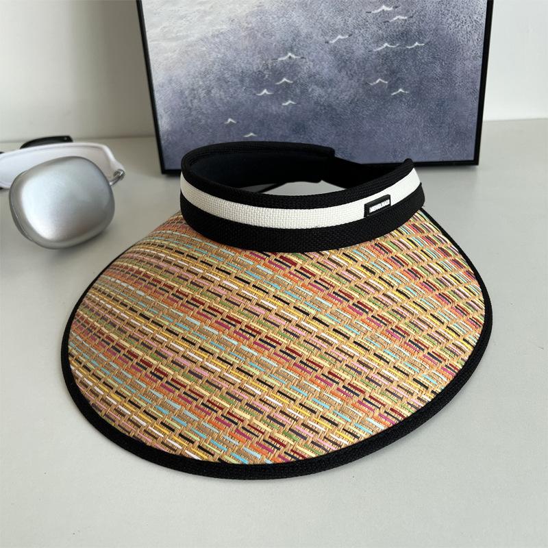 

Новая Мода Радужная Вязаная Шляпа Женская Шляпа с Открытым Верхом Пляжная Шляпа Шляпа с Большими Полями Солнцезащитная Шляпа Солнцезащитная Шляпа Солнцезащитная Шляпа